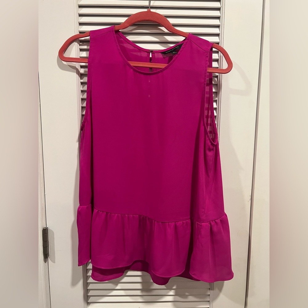 Banana Republic Pink Ruffle Silk top size M